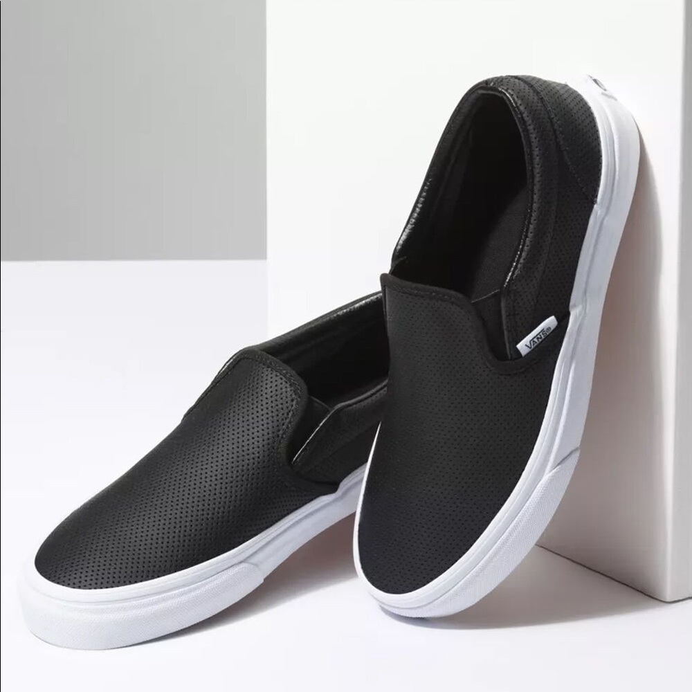 Vans Classic Perforated Leather Slip-On Shoes